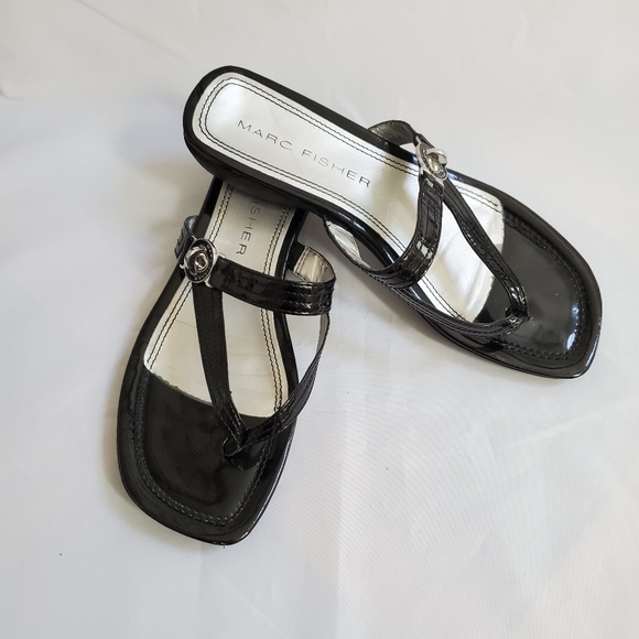 Marc Fisher Black Sandals Size 10 - Picture 1 of 9